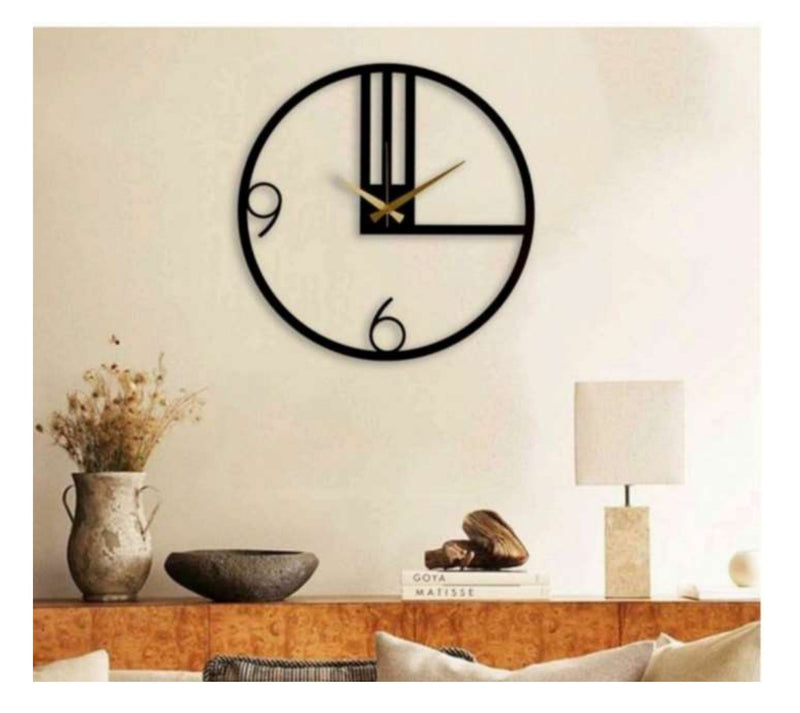Solid Black Classical Pattern Metal Wall Clock – Myindianthings