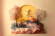 3D Bird Chirping Kids Wallpaper