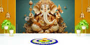 3D Carved Ganesh Ji Wallpaper