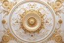 3D Classic Gold Theme Ceiling Wallpaper