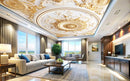 3D Classic Gold Theme Ceiling Wallpaper