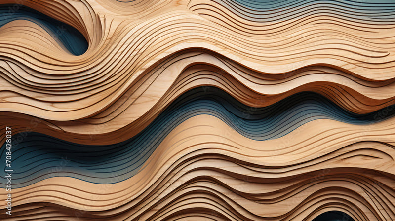 3D Elegance Wooden Wallpaper