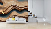 3D Elegance Wooden Wallpaper