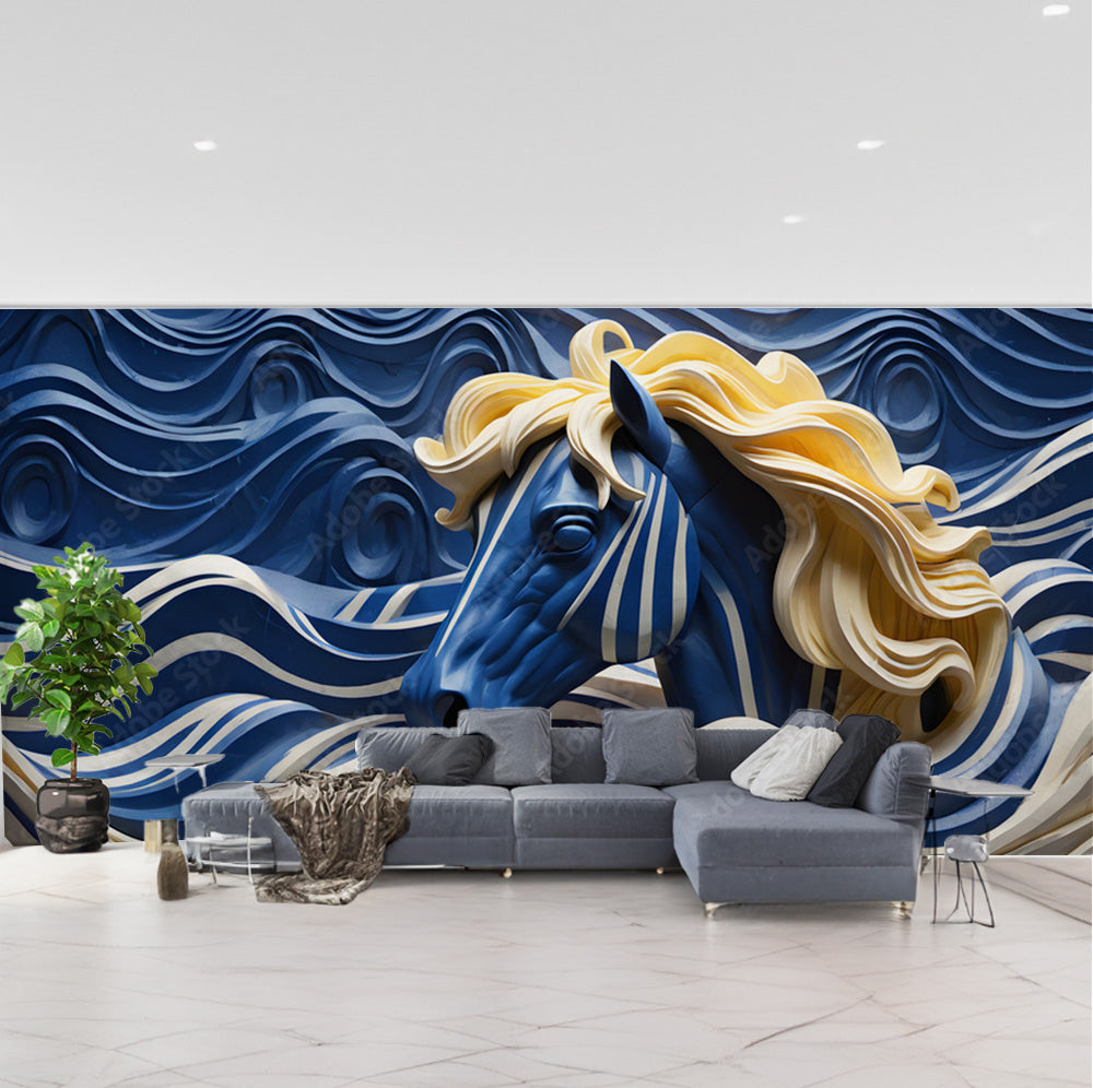 3D Multicolored Horse Wallpaper