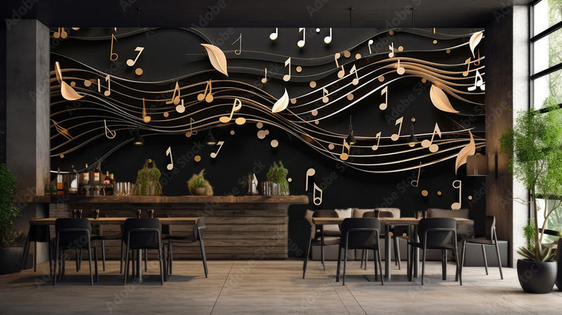 3D Tone Textured Music Wallpaper