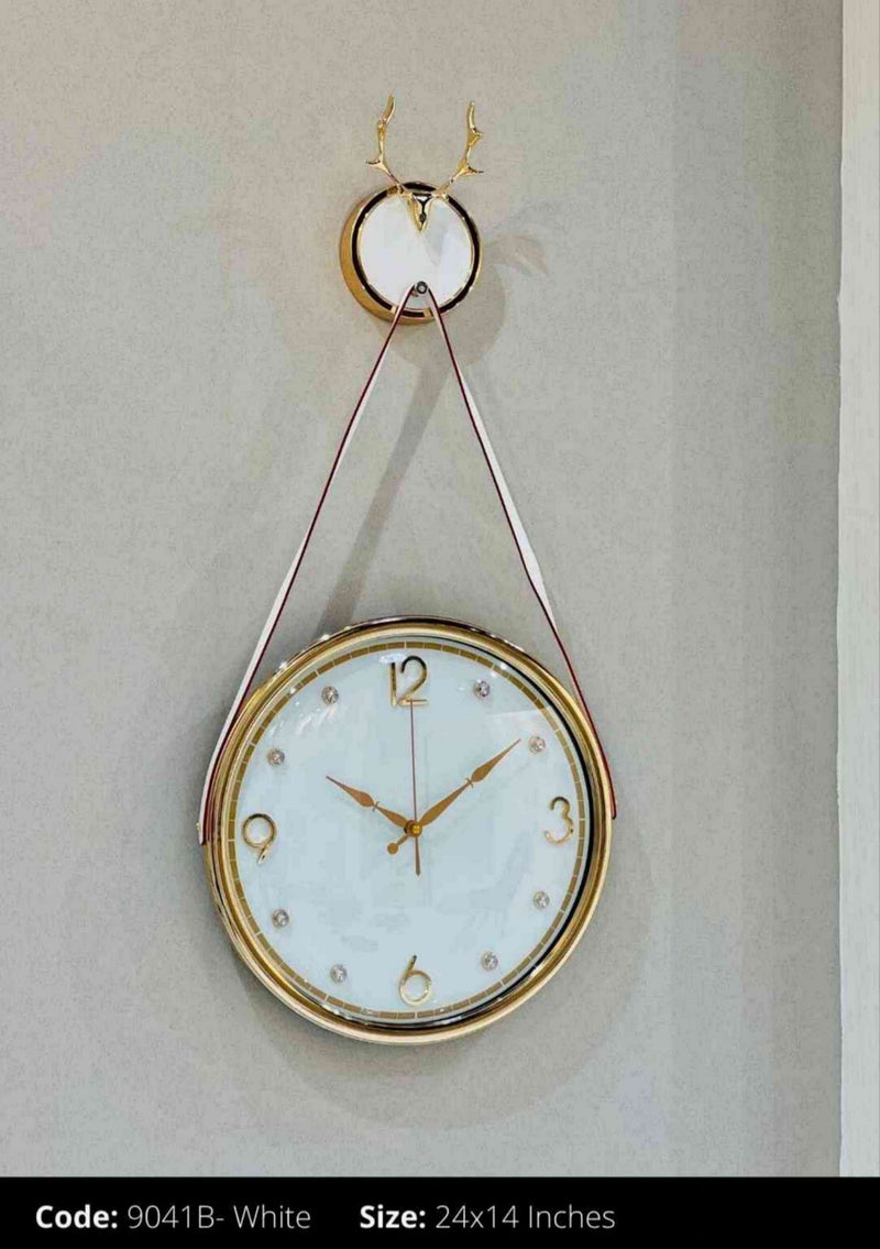 Gold White Imported Wall Clock