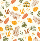 Abstract Leaf Spring Pattern Boho Wallpaper