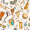 All Indian Instruments Pattern Music Wallpaper