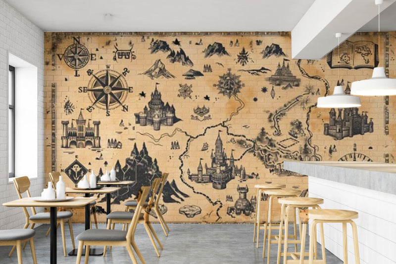Ancient Monuments Themed Cafe Wallpaper