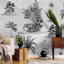 Animals Themed Tropical Wallpaper