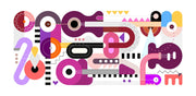 Animated Guitar Pattern Music Wallpaper