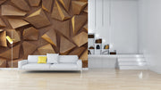 Appealing Geometric Wooden Wallpaper