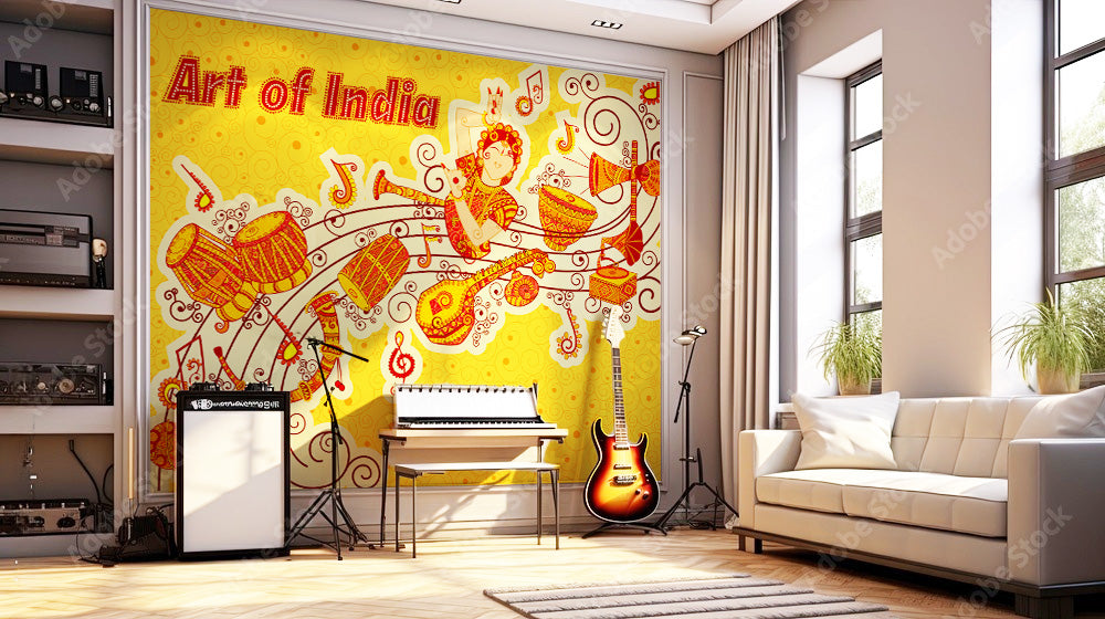 Art Of India Designed Music Wallpaper