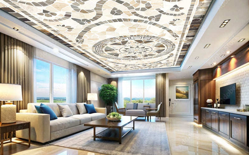 Attractive Geometric Ceiling Wallpaper