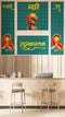 Attractive Rajasthani Welcoming Posture Pattern Cafe Wallpaper