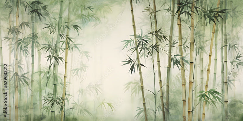 Bamboo Trees Pattern Spa Wallpaper