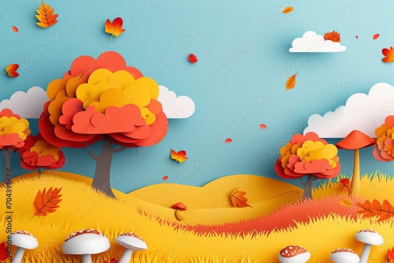 Beautiful Autumn View 3D Design Wallpaper