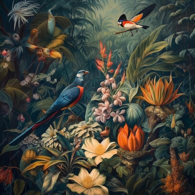 Beautiful Birds Tropical Wallpaper