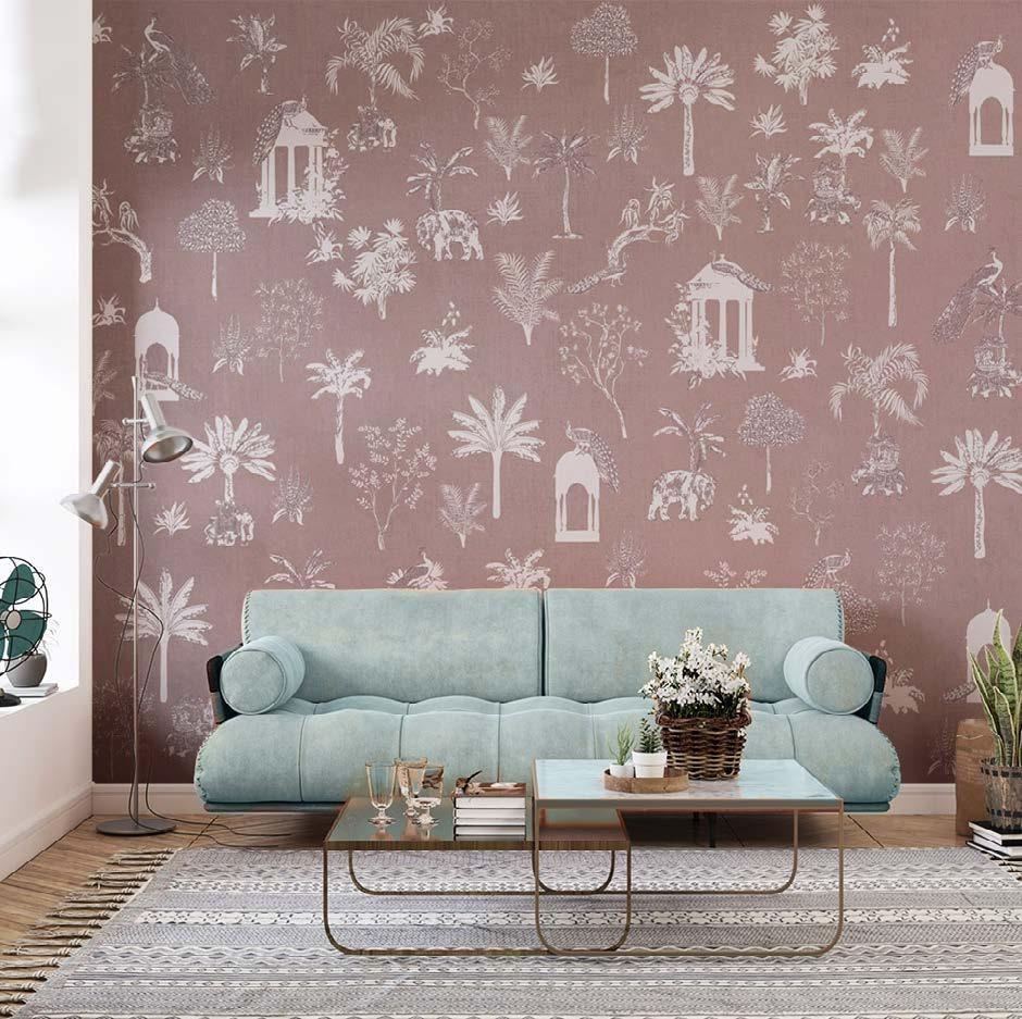 Beautiful White Pattern Chinoiserie Wallpaper