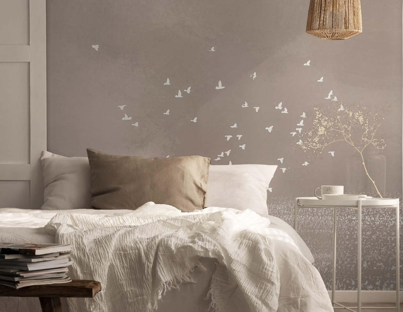 Birds Flying In Overcast Weather Theme Abstract Wallpaper