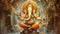 Blissful Golden Ganesh Ji Wallpaper