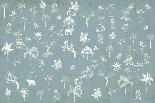 Blue Themed Chinoiserie Wallpaper