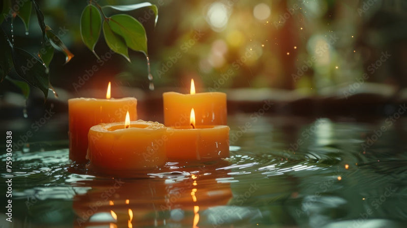 Burning Candle Themed Spa Wallpaper
