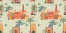Camels and Palm Tress Combination Indian Pattern Wallpaper