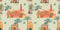 Camels and Palm Tress Combination Indian Pattern Wallpaper