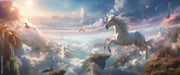 Charming Cloudy Scene Horse Wallpaper