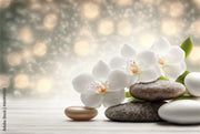 Charming White Floral Spa Wallpaper