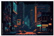 City side artistic oil paint wallpaper deisgn