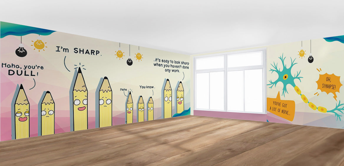 Classroom Pencil Pattern School Wallpaper – Myindianthings