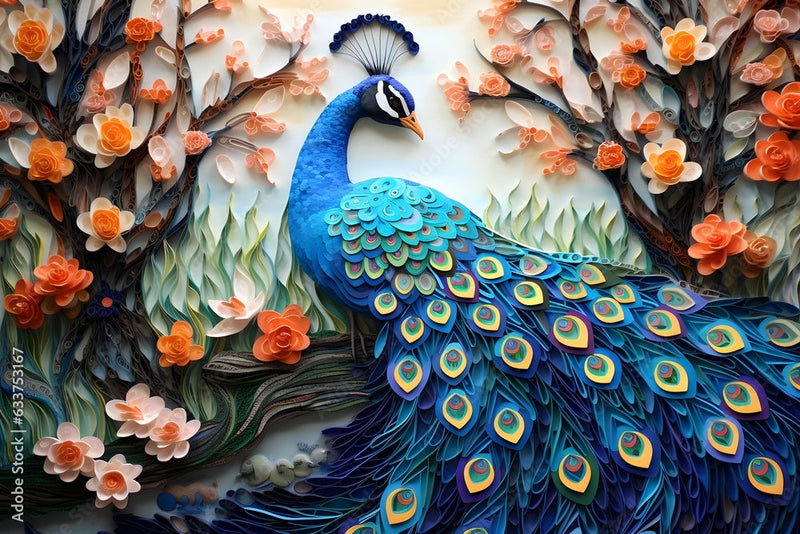 Colorful 3D Peacock Wallpaper