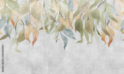 Colorful Big Leaves Pattern Floral Wallpaper