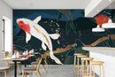 Colorful Fish Themed Cafe Wallpaper