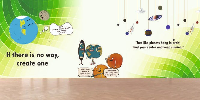 Comical Scientific Theme School Wallpaper