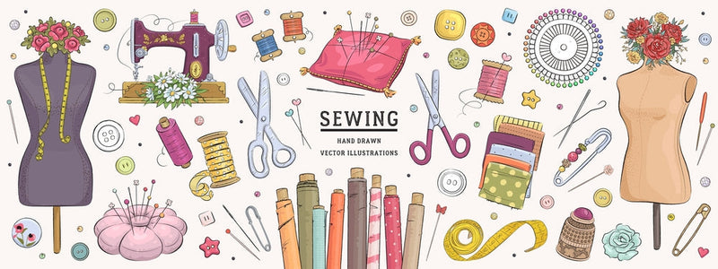Complete Sewing Package Themed Boutique Wallpaper