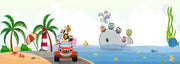 Cute Animals On Beach Kids Wallpaper