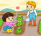 Cute Planting Kids Wallpaper