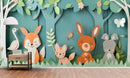 Cute Rabbits In Jungle 3D Design Wallpaper