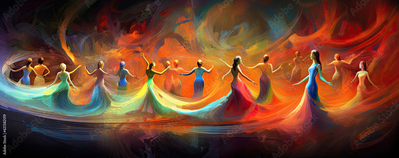 Dancers In Elegance Panorama Scene Wallpaper