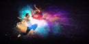 Dancers With Colourful Background Theme Wallpaper