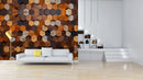 Dazzling Geometric Wooden Wallpaper