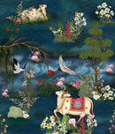 Kamdhenu Sacred Cow Pichwai Wallpaper