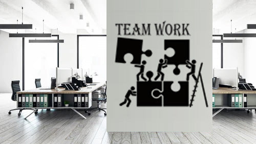 Dynamic Teamwork Textured Office Wallpaper