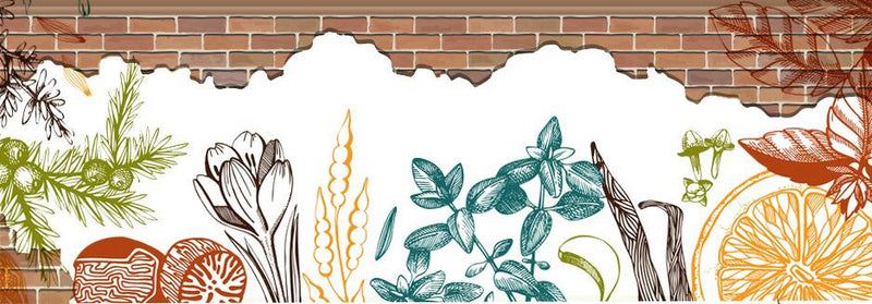 Elegant Floral With Brick Pattern Cafe Wallpaper