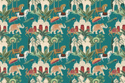 Elephant And Horses In Mughal Dynasty Indian Pattern Wallpaper