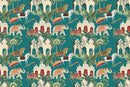 Elephant And Horses In Mughal Dynasty Indian Pattern Wallpaper