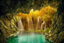 Exotic Waterfall Lake Landscape Scene Nature Wallpaper